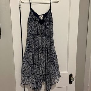 Blue and White Band of Gypsies Spaghetti Strap Dress